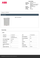 ABB PowerMark Gold TLM Series TL240RCUP Load Center, 40 A, 2-Space, 4-Circuit, Main Lug, NEMA 3R Enclosure, Surface