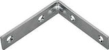 ProSource CB-Z015-013L Corner Brace, 1-1/2 in L, 1-1/2 in W, 1/2 in H, Steel, Zinc-Plated, 1.8 mm Thick Material, Pack of 25