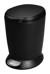 Simplehuman 6 L Black Plastic Mini Round Pedal Wastebasket