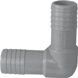 Boshart UPPE-07 Pipe Elbow, 3/4 in, Insert, 90 deg Angle, Polypropylene, Gray, 200 psi Pressure