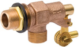 B & K ProLine Series 109-814 Tank Float Valve, 3/4 in, MIP, 20 TPI Rod, 1/4 in L Rod, Bronze Body