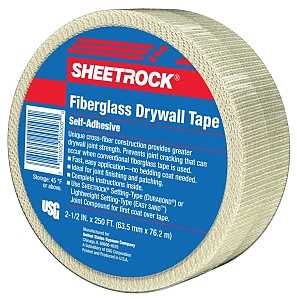 USG 385201020 Drywall Tape, 250 ft L, 2-1/2 in W, Solid, White