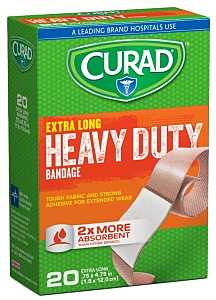 Curad CUR01101 Adhesive Bandage, 3/4 in W, 4-3/4 in L, Fabric Bandage