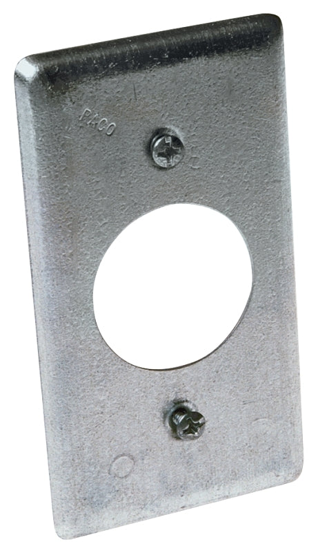 Raco 863 Handy Box Cover, 1-13/32 in Dia, 0.49 in L, 2-5/16 in W, Galvanized Steel, Gray