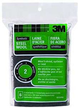 3M 10116 Steel Wool, 4 in L, 2 in W, 2 Grit, Medium, Black