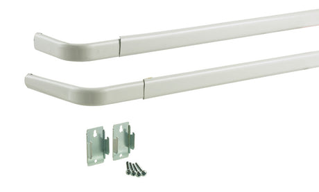 Kenney White Traditional/Transitional Double Curtain Rod 28 in. L X 48 in. L