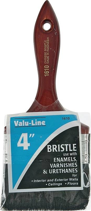 Linzer 1610-4 Paint Brush, 4 in W, 2-1/2 in L Bristle, China Bristle, Varnished Handle