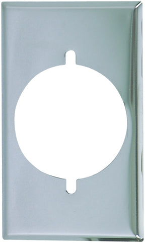 Eaton Wiring Devices 39CH-BOX Power Outlet Wallplate, 4-1/2 in L, 2-3/4 in W, Standard, 1-Gang, Chrome, Chrome