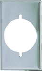 Eaton Wiring Devices 39CH-BOX Power Outlet Wallplate, 4-1/2 in L, 2-3/4 in W, Standard, 1-Gang, Chrome, Chrome