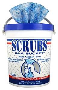 Scrubs 42272 Hand Cleaning Towel, 12 in L, Blue/White
