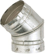 AmeriVent 3E45 Elbow, 3 in Connection, 0.012, 0.018 in Gauge, Aluminum/Steel, Galvanized