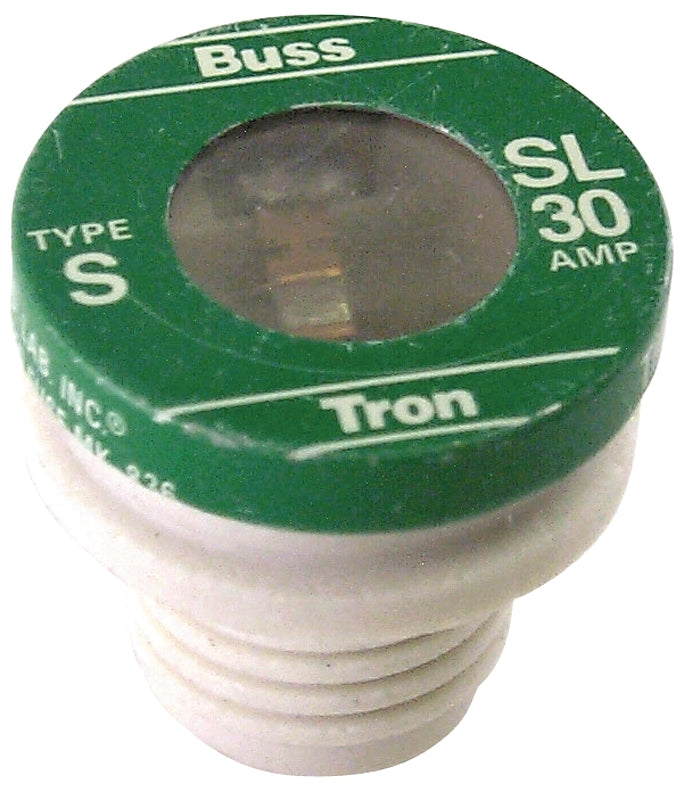 Bussmann SL Series BP/SL-30 Plug Fuse, 30 A, 125 V, 10 kA Interrupt, SL, Time Delay Fuse