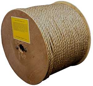 T.W. Evans Cordage 25-003 Rope, 3/8 in Dia, 600 ft L, 3/8 in, 243 lb Working Load, Manila, Natural