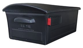 Gibraltar Mailboxes RSKB0000 Rural Mailbox, 1450 cu-in, Plastic, 13 in W, 21.6 in D, 9-1/2 in H, Black