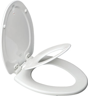 Bemis 183SLOWA Toilet Seat, Elongated, Molded Wood, White, Twist Hinge