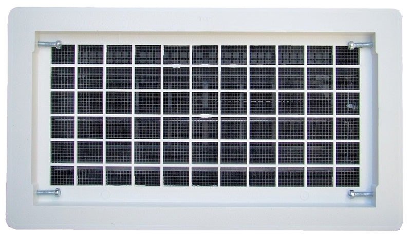 Witten Vent 306MWH Foundation Vent, 16 in W, 8 in H, 65 sq-in Net Free Ventilating Area, Mesh Grill, Thermoplastic