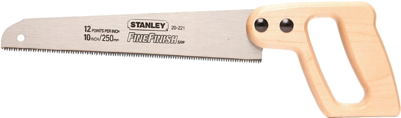 STANLEY 20-221 Handsaw, 10 in L Blade, 11 TPI, Contoured Handle, Wood Handle