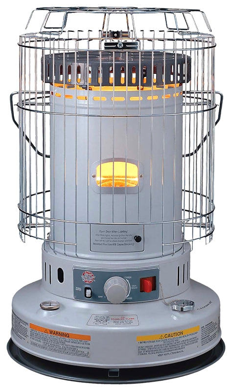Comfort Glow Portable Kerosene Heater, 1.9 gal Fuel Tank, 23,800 Btu, 1000 sq-ft Heating Area, Gray