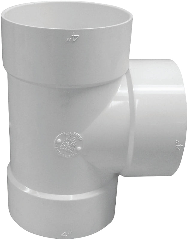 Canplas 414104BC S&D Bullnose Pipe Tee, 4 in, Hub, PVC, White