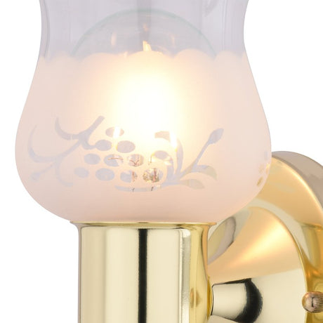 Boston Harbor W22BB01-2349ECD3L Single Light Wall Fixture, 60 W, 120 V, Type C or CFL, Steel, Polished Brass