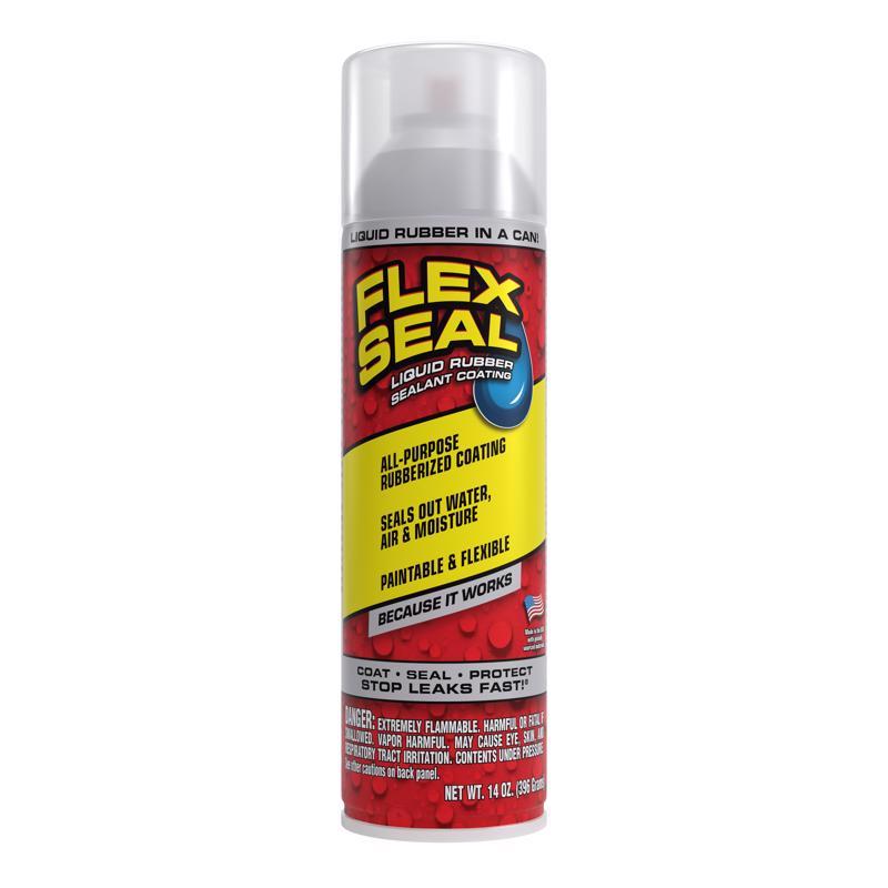 Flex Seal Family of Products Flex Seal Clear Rubber Spray Sealant 14 oz, Pack of 6