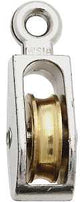 National Hardware N223-404 Pulley, Single Fixed, 1/4 in Rope, 40 lb Working Load, 1 in Sheave, Nickel, Pack of 10