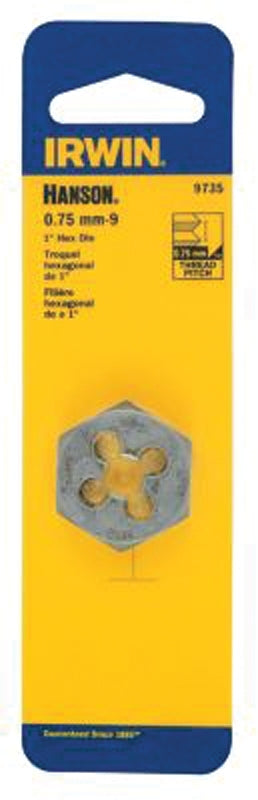 Irwin Hanson 9735 Metric Die, M9-0.75 Thread, Right Hand Thread, HCS