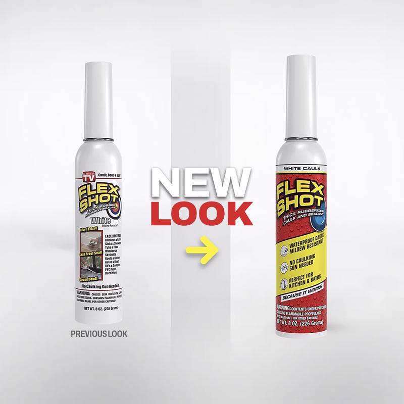 Flex Seal Family of Products Flex Shot Clear Rubber All Purpose Waterproof Sealant 8 oz, Pack of 4