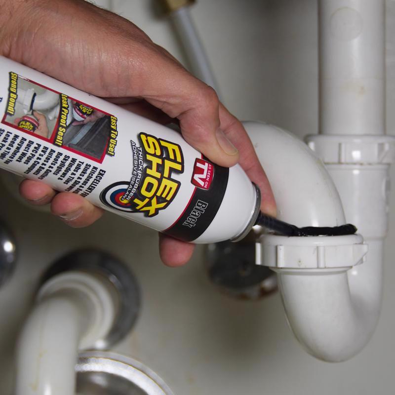 Flex Seal Family of Products Flex Shot Black Rubber All Purpose Waterproof Sealant 8 oz, Pack of 4