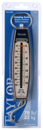 Taylor 3070 Hanging Scale, 70 lb, Analog Display, Steel Housing Material, lb
