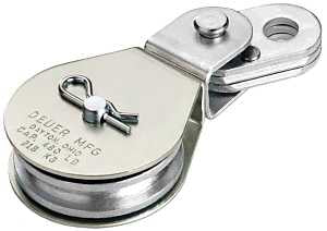 Deuer DB-25E Cable Block, Swivel Eye, 1/4 in Rope, 480 lb Working Load, 2 in Sheave