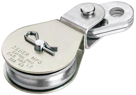 Deuer DB-25E Cable Block, Swivel Eye, 1/4 in Rope, 480 lb Working Load, 2 in Sheave