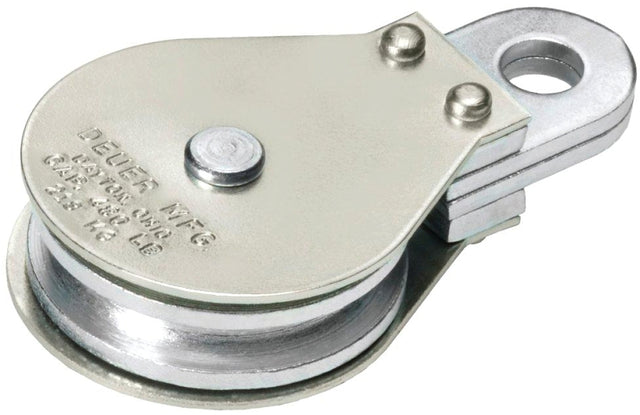 Deuer DB-20G Gable Block, Fixed Eye, 1/4 in Rope, 480 lb Working Load, 2 in Sheave