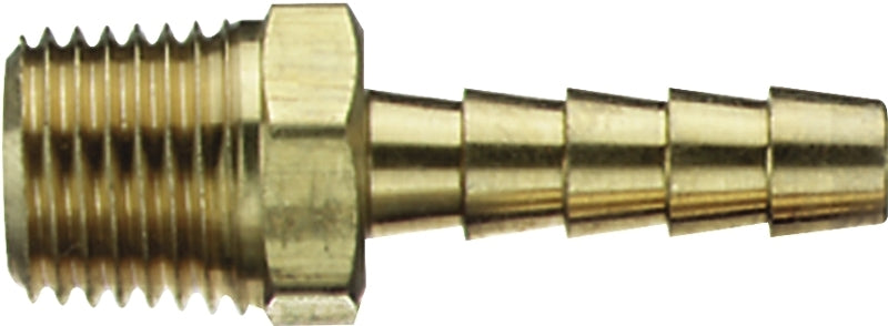 Tru-Flate 21-123 Air Hose Fitting, 1/4 in, MNPT x Barbed, Brass