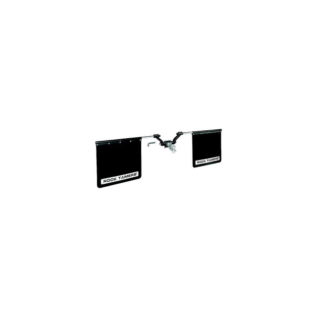 Rock Tamers 00112 Matte Black Adjustable 24″ x 24″ Rubber Mudflap System & Stainless Steel Trim Plates for 3″ Receiver