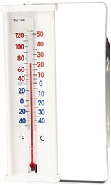 Taylor 5316 Thermometer, -40 to 120 deg F, Plastic Casing, White Casing