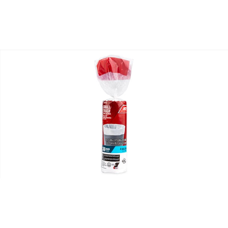 Ace 4 gal No Scent Trash Bags Twist Tie 36 pk, Pack of 12