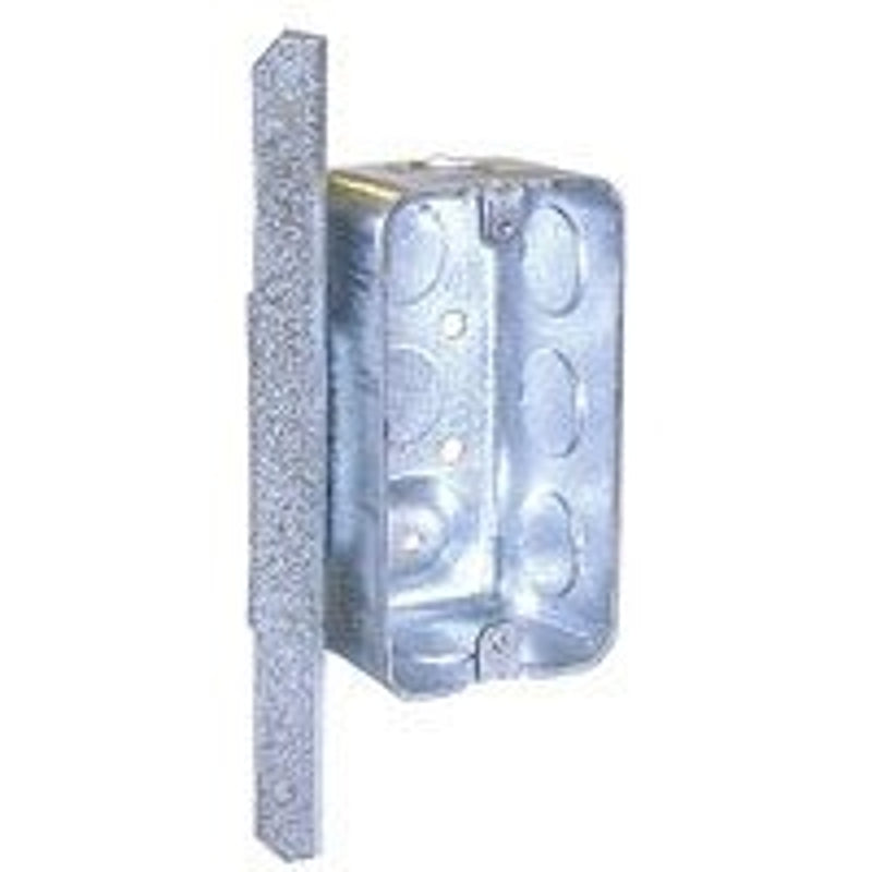 Raco 661 Series Handy Box, 13 cu-in, 1-Gang, 8-Knockout, 1/2 in Knockout, Galvanized Steel, Gray, Bracket Mounting