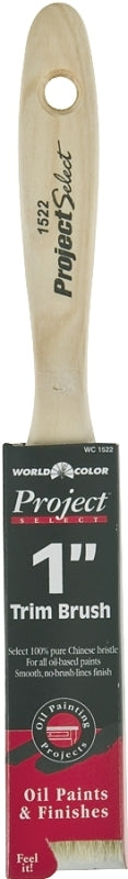 Linzer 1522-1 Paint Brush, 1 in W, 2-1/4 in L Bristle, China Bristle, Beaver Tail, Varnished Handle