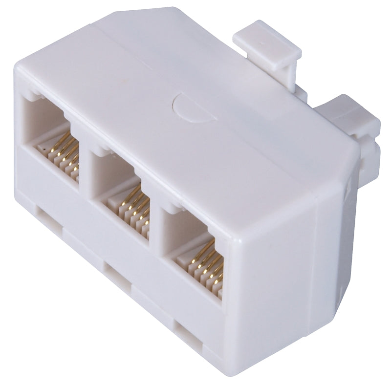 Zenith TS1001SPJ3W Telephone Splitter, 3-Port/Way, White