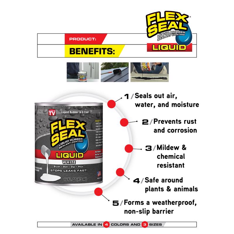 Flex Seal Family of Products Flex Seal Gray Liquid Rubber Sealant Coating 16 fl. oz., Pack of 6