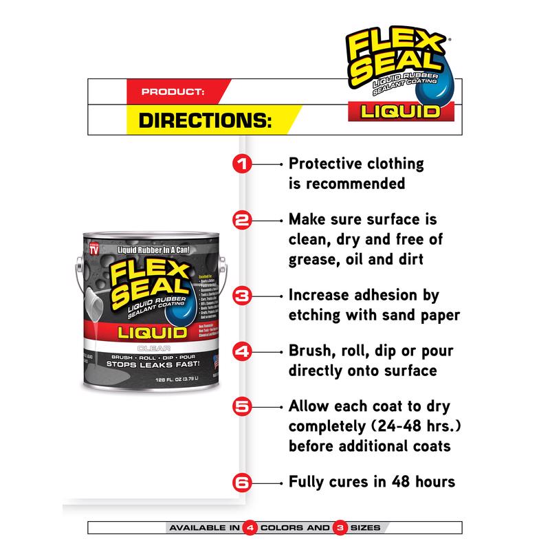 Flex Seal Family of Products Flex Seal Gray Liquid Rubber Sealant Coating 32 fl. oz., Pack of 6