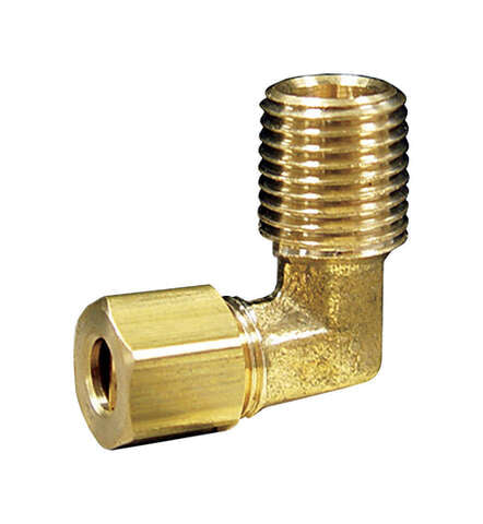 JMF Company 1/2 in. Compression X 1/4 in. D MPT Brass 90 Degree Street Elbow, Pack of 5