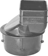 ADS 0465AA Single Wall Downspout Adapter, 4 x 4-1/4 x 3 in Connection, Pipe End, Polyethylene, Black