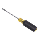 Klein Tools 605-4 Screwdriver, 1/4 in Drive, Cabinet Drive, 8-11/32 in OAL, 4 in L Shank, Rubber Handle