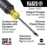 Klein Tools 602-6 Screwdriver, 5/16 in Drive, Keystone Drive, 10-15/16 in OAL, 6 in L Shank, Rubber Handle