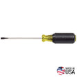 Klein Tools 601-4 Screwdriver, 3/16 in Drive, Cabinet Drive, 7-3/4 in OAL, 4 in L Shank, Rubber Handle