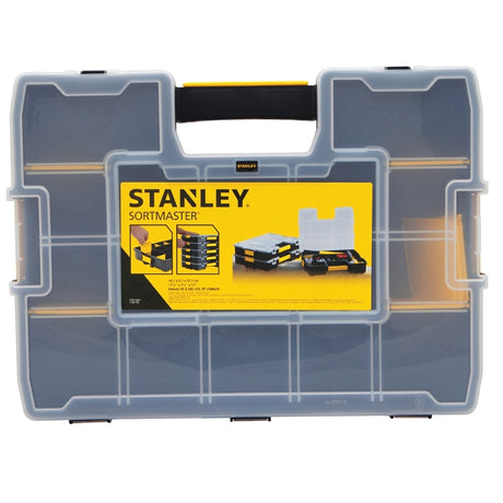 STANLEY SORTMASTER STST14027 Tool Organizer, 15-Compartment, Plastic, Black/Yellow