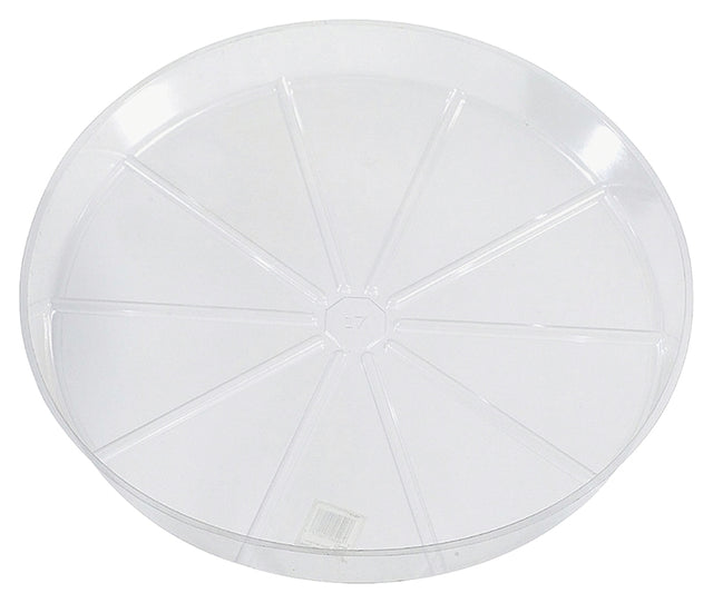 Gardener's Blue Ribbon VS8VUS Planter Saucer, 8 in Dia, Vinyl, Clear, Pack of 50