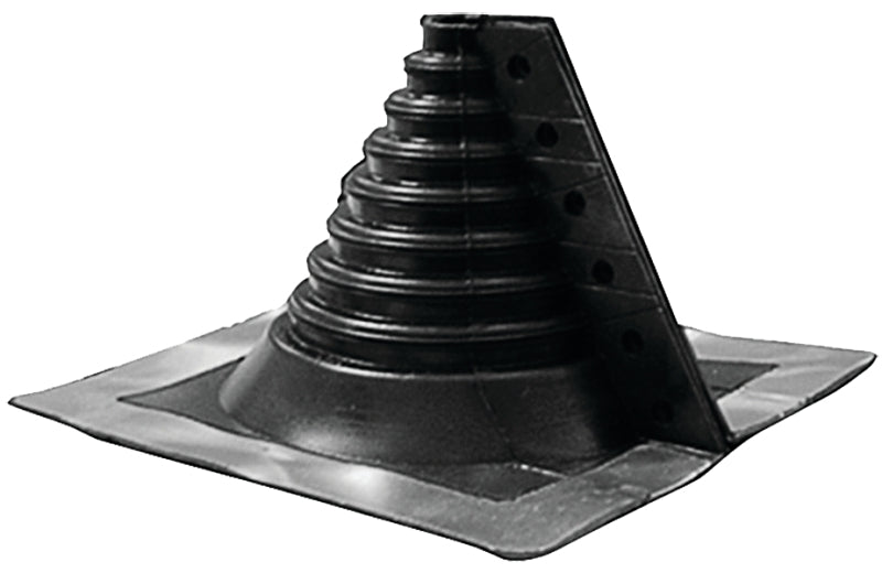 Oatey 14049 Base Roof Flashing, 0.25 to 4 in Pipe, Plastic